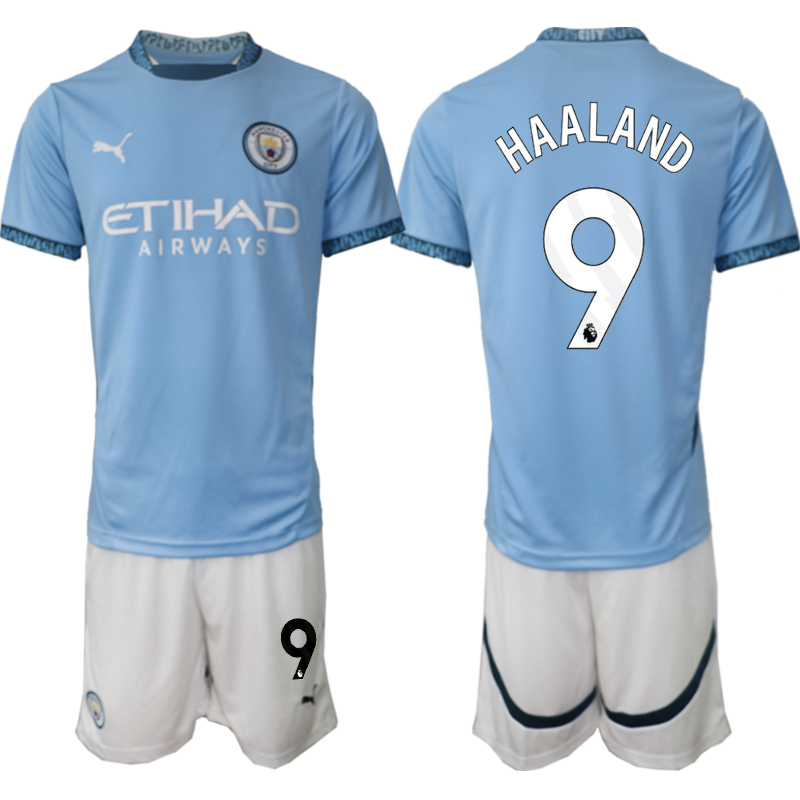 Men 2024-2025 Club Manchester City home blue #9 Soccer Jersey->indianapolis colts->NFL Jersey